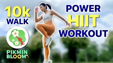 10K Walk With Pikmin Bloom & Power HIIT Workout | Joanna Soh