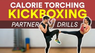 Calorie Torching Kickboxing Partner Drills (Burn up to 450Cals!) | Joanna Soh & Marco