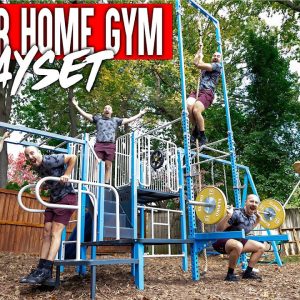 I Built An Outdoor Home Gym Playset for My Kids & I…